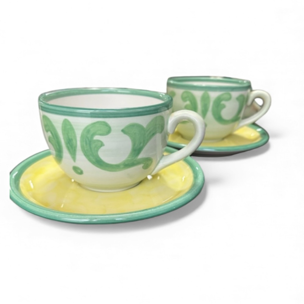 Villeroy  Boch Gallo Rose Garden Coffee Tea Morning Cup & Saucer Set Of 2 Pair